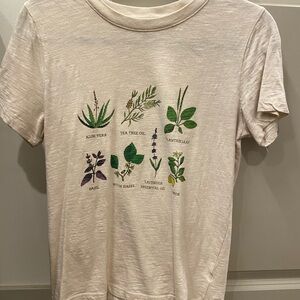 Botanical Print Cream T-Shirt